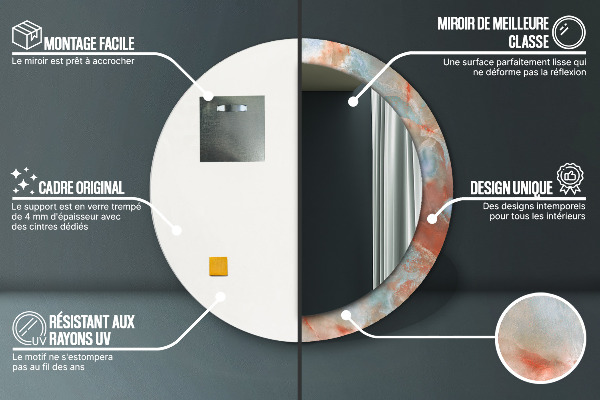 Round wall mirror design Onyx marbles