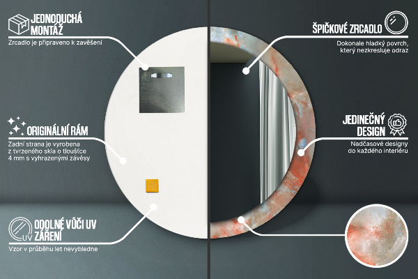 Round wall mirror design Onyx marbles