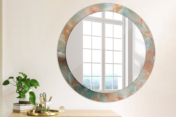 Round wall mirror design Onyx marbles