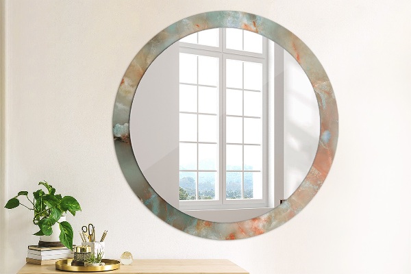 Round wall mirror design Onyx marbles