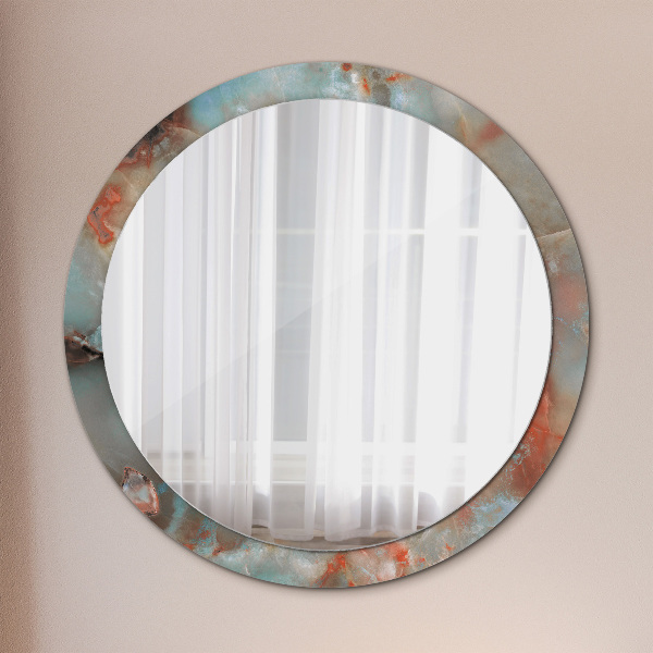 Round wall mirror design Onyx marbles