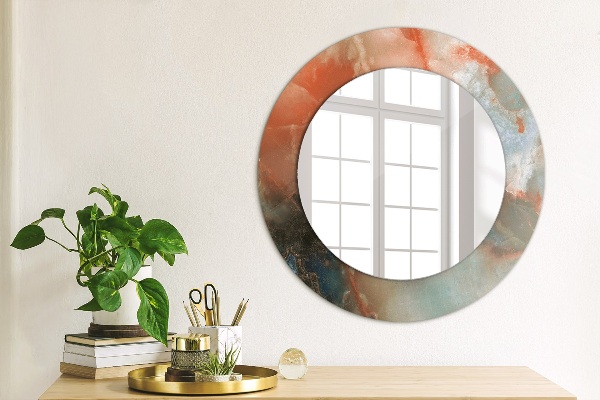 Round wall mirror design Onyx marbles