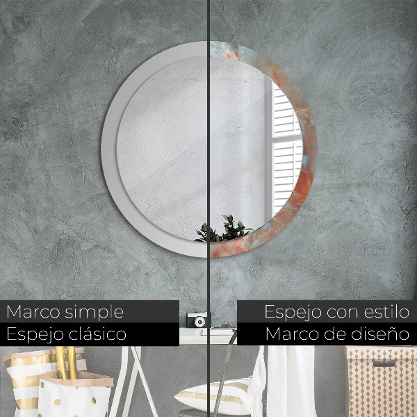 Round wall mirror design Onyx marbles
