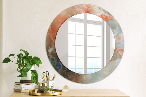Round wall mirror design Onyx marbles