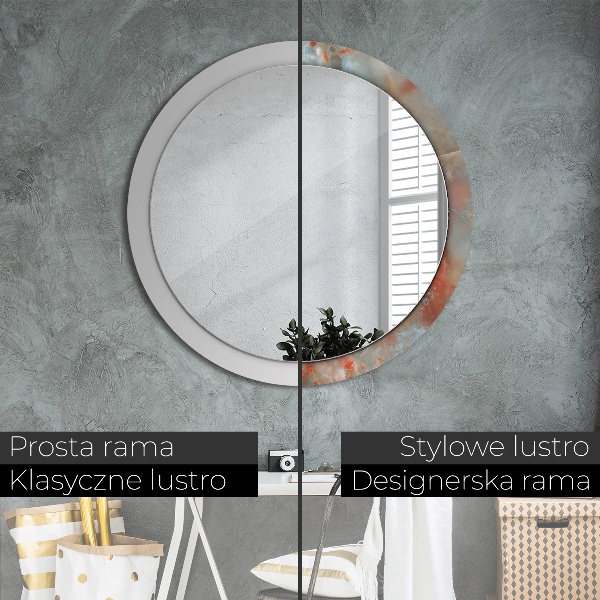 Round wall mirror design Onyx marbles