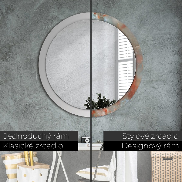Round wall mirror design Onyx marbles