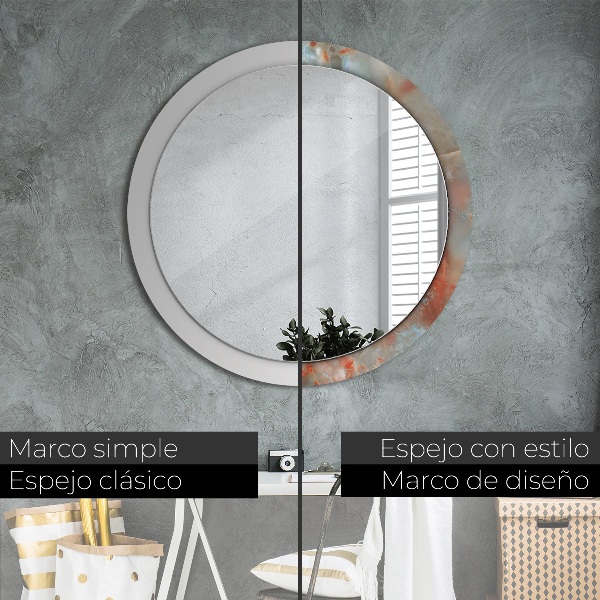 Round wall mirror design Onyx marbles