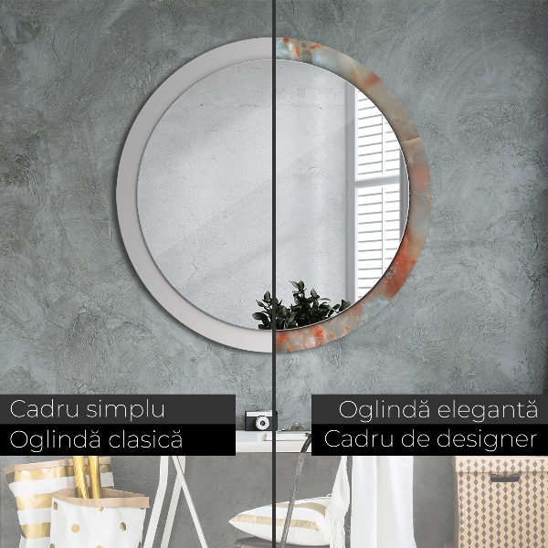 Round wall mirror design Onyx marbles
