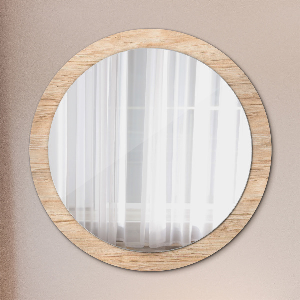 Round wall mirror design Wood texture