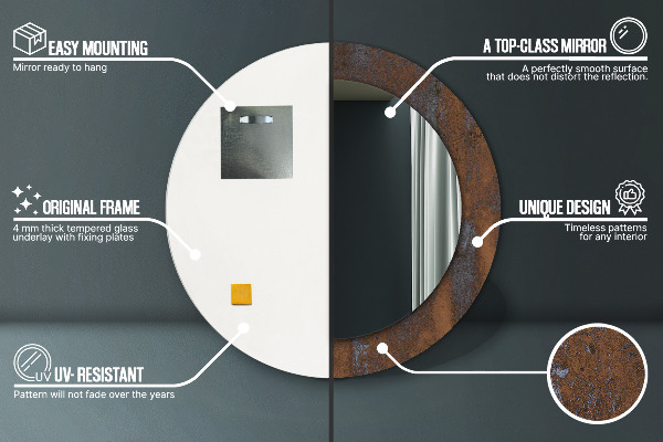 Ornate framed mirror Metallic rustic