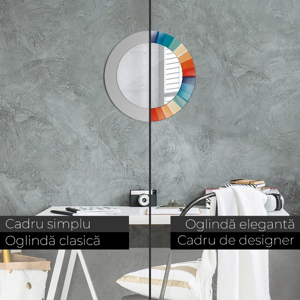 Round printed mirror Radial concentric belts