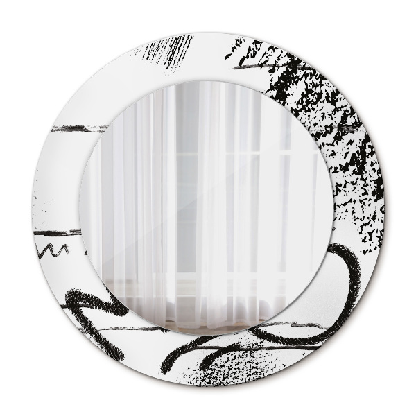 Round printed mirror Graffiti pattern