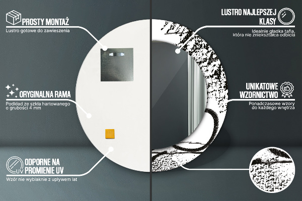 Round printed mirror Graffiti pattern