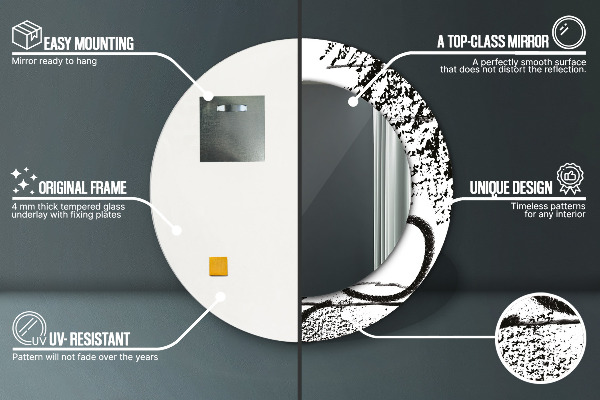 Round printed mirror Graffiti pattern