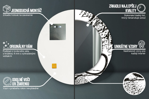 Round printed mirror Graffiti pattern
