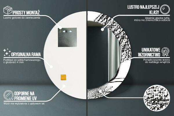 Round printed mirror Graffiti pattern