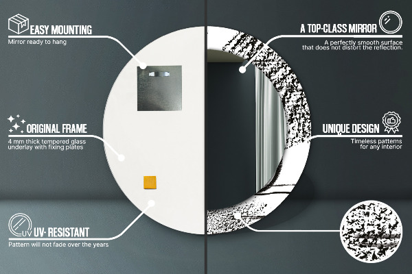 Round printed mirror Graffiti pattern