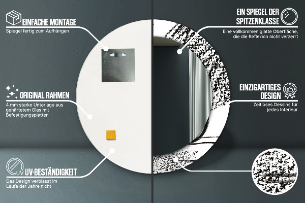 Round printed mirror Graffiti pattern