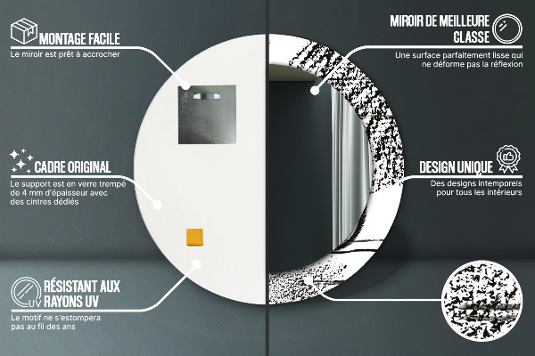 Round printed mirror Graffiti pattern