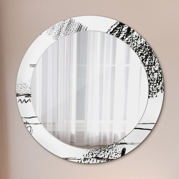 Round printed mirror Graffiti pattern