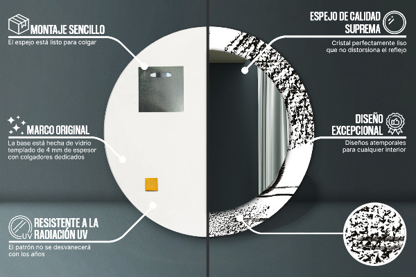 Round printed mirror Graffiti pattern