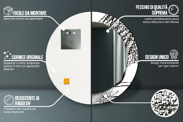 Round printed mirror Graffiti pattern