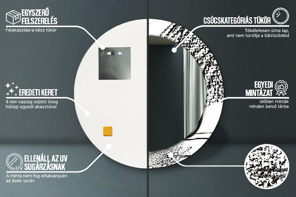 Round printed mirror Graffiti pattern