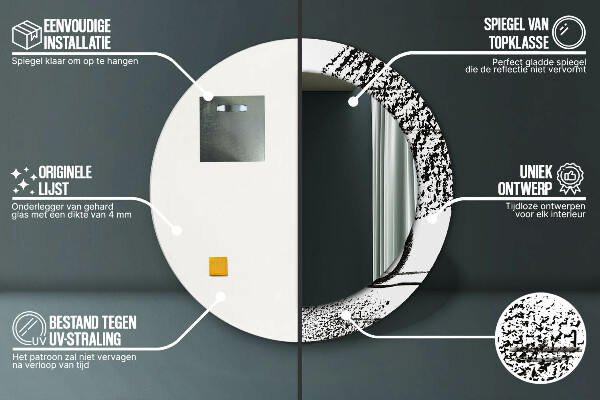 Round printed mirror Graffiti pattern