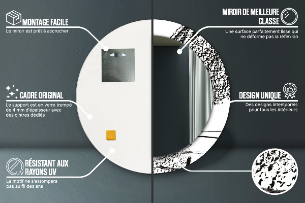 Round printed mirror Graffiti pattern