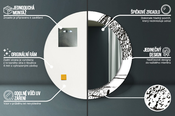 Round printed mirror Graffiti pattern