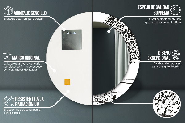 Round printed mirror Graffiti pattern