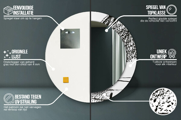 Round printed mirror Graffiti pattern