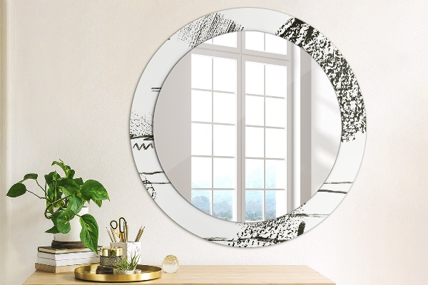 Round printed mirror Graffiti pattern