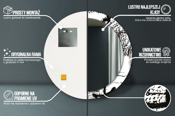 Round printed mirror Graffiti pattern