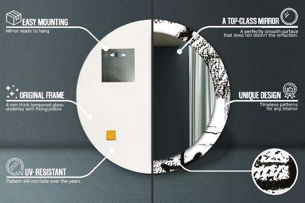 Round printed mirror Graffiti pattern