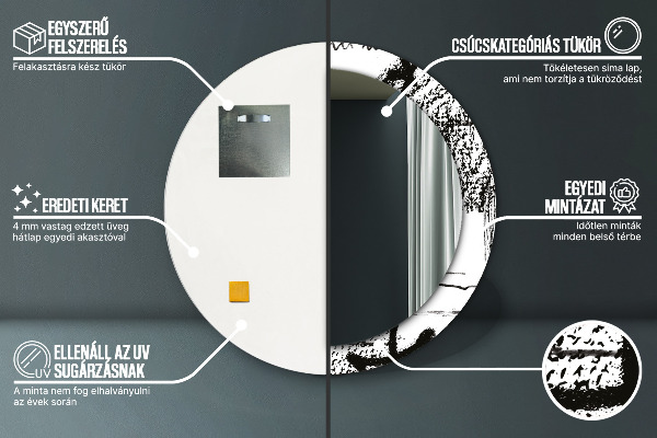 Round printed mirror Graffiti pattern