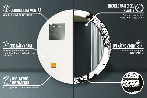 Round printed mirror Graffiti pattern