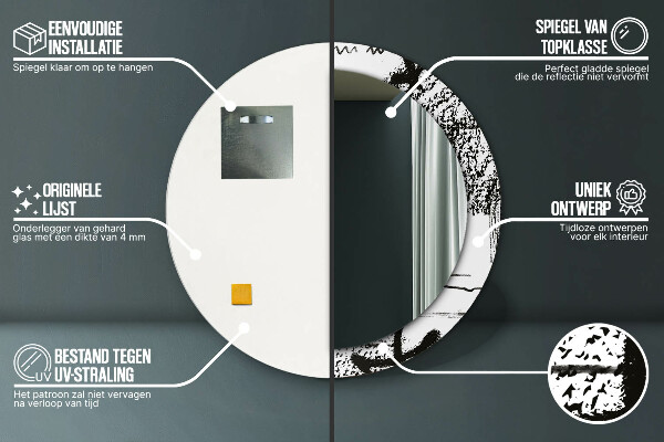 Round printed mirror Graffiti pattern