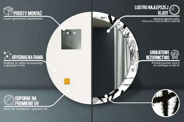 Round printed mirror Graffiti pattern