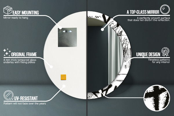 Round printed mirror Graffiti pattern