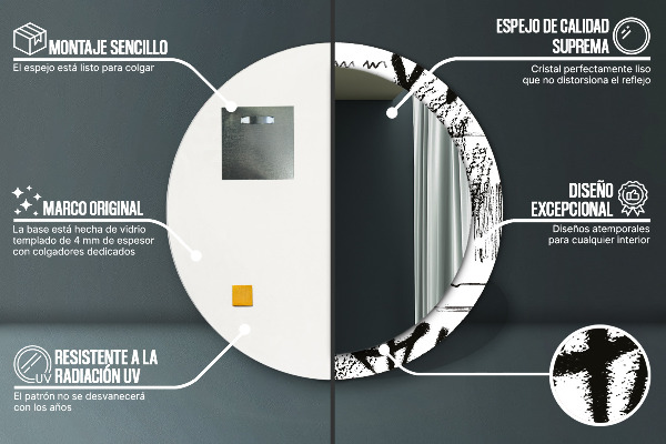 Round printed mirror Graffiti pattern