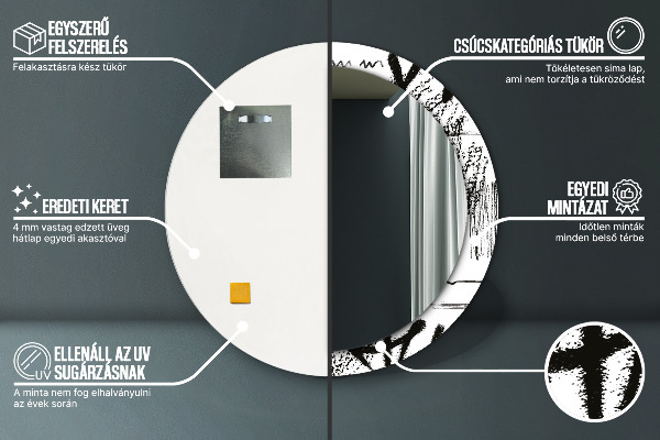 Round printed mirror Graffiti pattern