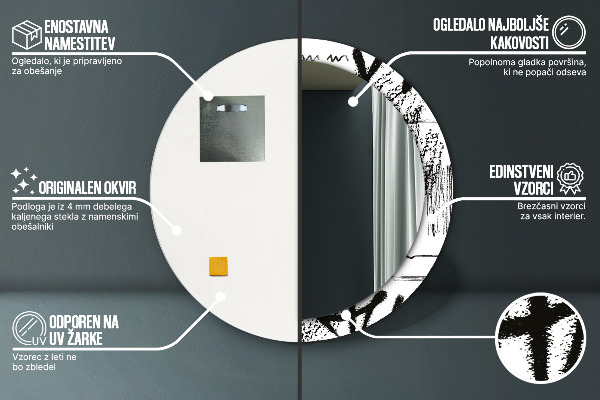 Round printed mirror Graffiti pattern