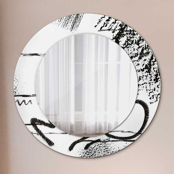 Round printed mirror Graffiti pattern