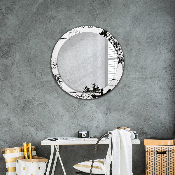 Round printed mirror Graffiti pattern
