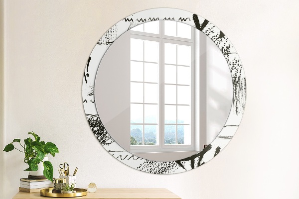 Round printed mirror Graffiti pattern