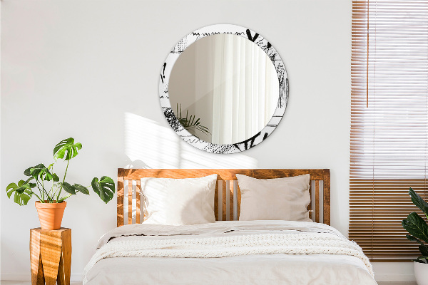 Round printed mirror Graffiti pattern