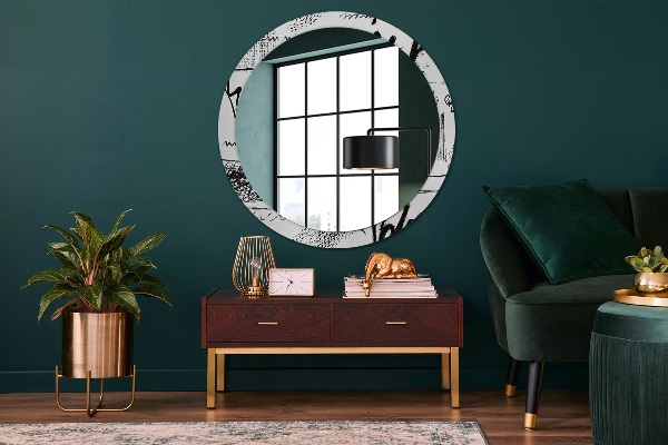 Round printed mirror Graffiti pattern