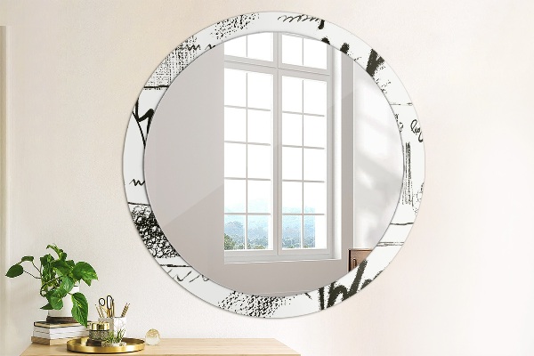 Round printed mirror Graffiti pattern