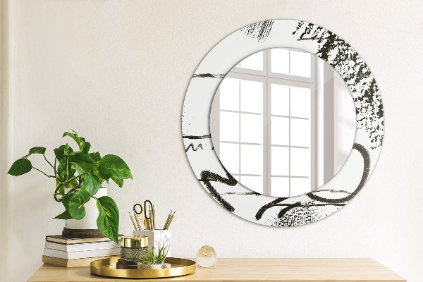 Round printed mirror Graffiti pattern